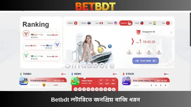 Betbdt লটারি এর জনপ্রিয় বাজির ধরন