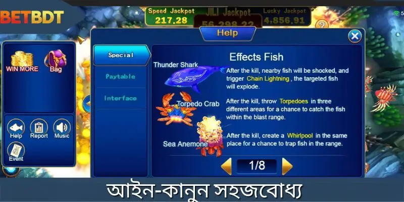 খেলার নিয়ম সহজেই অনুসরণযোগ্য